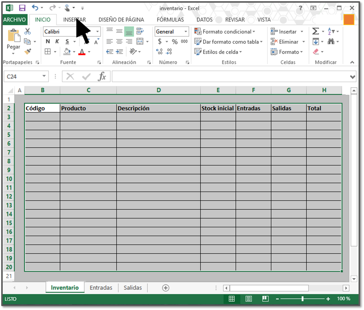 Cómo hacer un inventario en Excel paso a paso